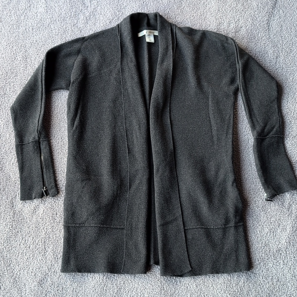 NWOT Max Studio Charcoal Open Front Sweater size XS
